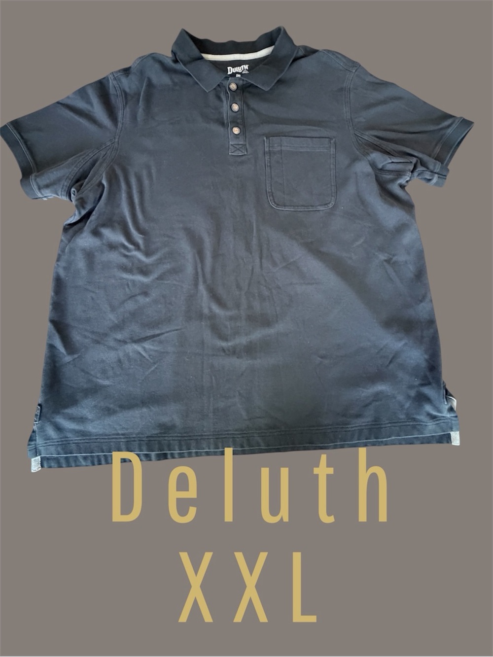 Duluth Trading Co. Men’s Relaxed Fit Polo – Navy, 2XL / XXL with Pocket